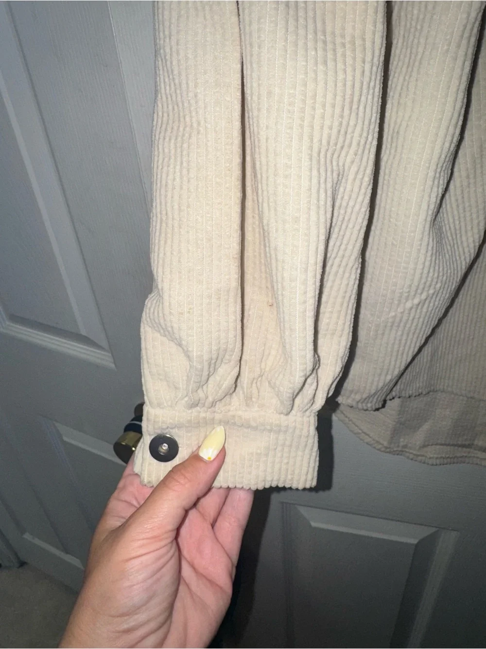 Cream Corduroy Button-Up Shacket by She + Sky